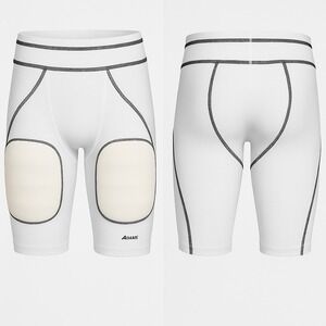 Adams Adult Padded‎ Compression Shorts White Black Stitching Men's Size M